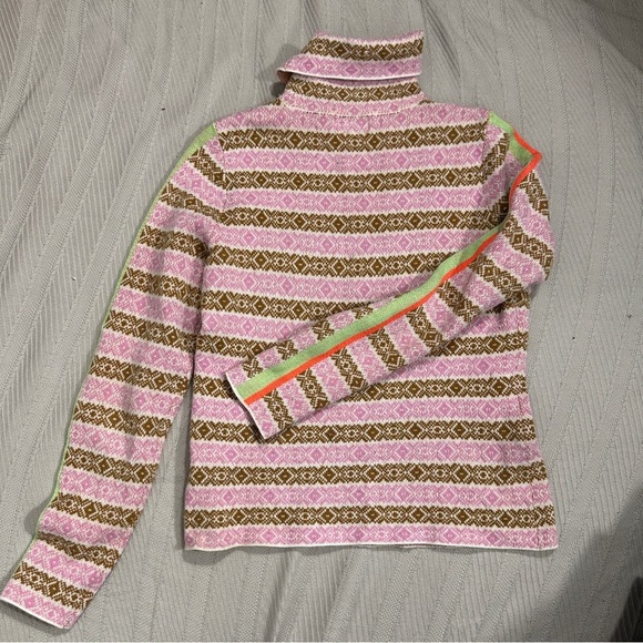 Anthropologie Maeve turtleneck sweater, size S, pink/brown stripe, - Picture 7 of 10